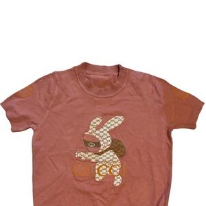 Pink Bunny Design Sweater